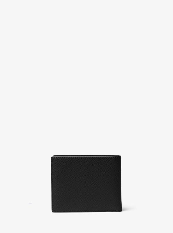 Panske Penazenky Michael Kors Harrison Crossgrain Leather Billfold With Passcase Čierne - Doplnky Michael Kors Sleva | JQGYV-8072
